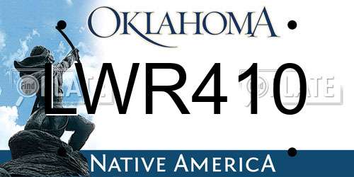 LWR410 Oklahoma License Plate