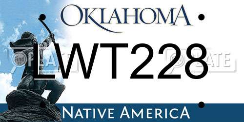 LWT228 Oklahoma License Plate