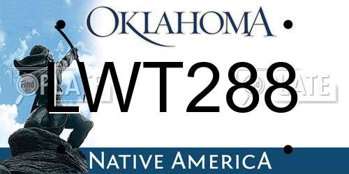 LWT288 Oklahoma License Plate