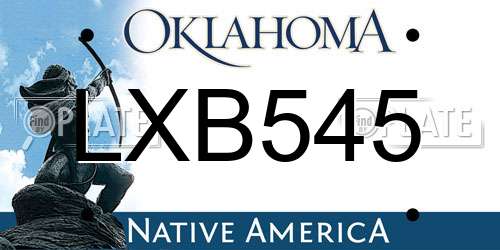 LXB545 Oklahoma License Plate