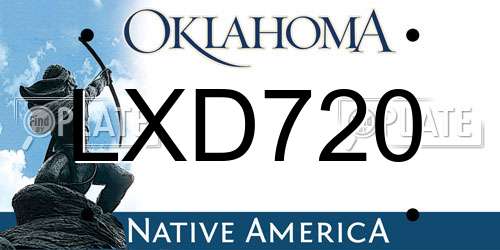 LXD720 Oklahoma License Plate