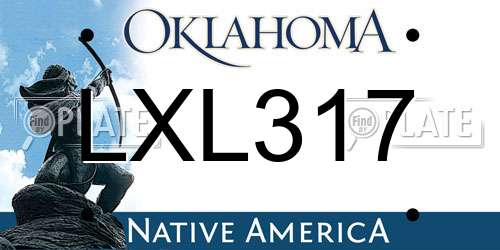 LXL317 Oklahoma License Plate