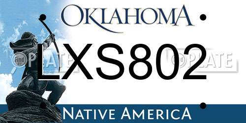 LXS802 Oklahoma License Plate