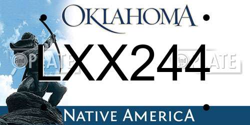 LXX244 Oklahoma License Plate