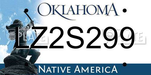 LZ2S299 Oklahoma License Plate