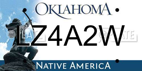 LZ4A2W Oklahoma License Plate