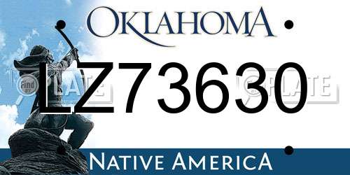 LZ73630 Oklahoma License Plate
