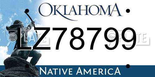 LZ78799 Oklahoma License Plate
