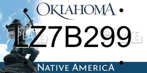 LZ7B299 Oklahoma License Plate