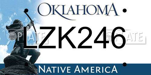 LZK246 Oklahoma License Plate
