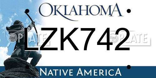LZK742 Oklahoma License Plate