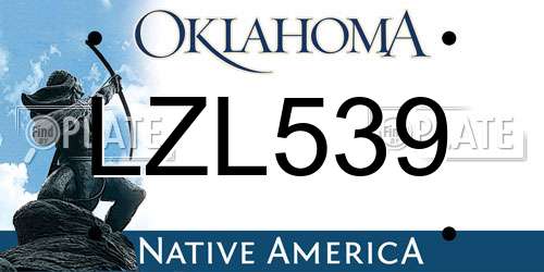 LZL539 Oklahoma License Plate
