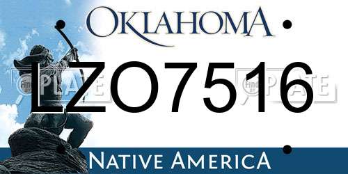 LZO7516 Oklahoma License Plate