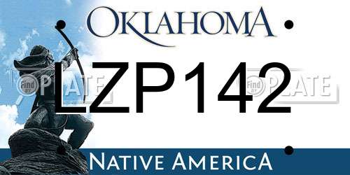 LZP142 Oklahoma License Plate