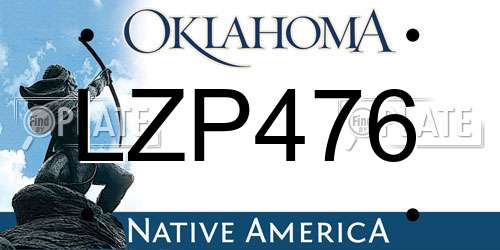 LZP476 Oklahoma License Plate