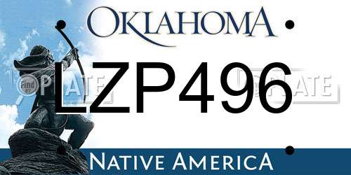 LZP496 Oklahoma License Plate