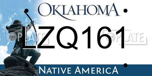 LZQ161 Oklahoma License Plate