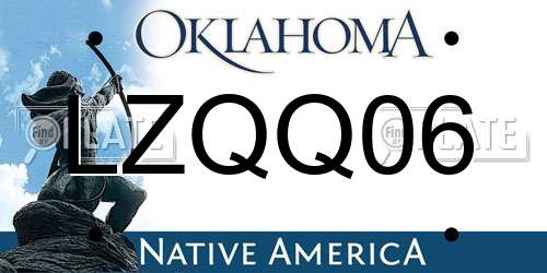 LZQQ06 Oklahoma License Plate