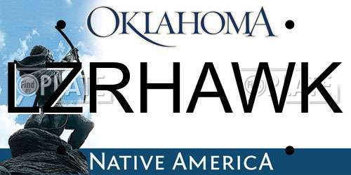 LZRHAWK Oklahoma License Plate
