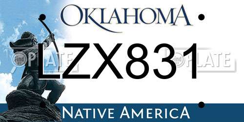 LZX831 Oklahoma License Plate