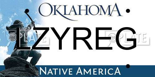 LZYREG Oklahoma License Plate