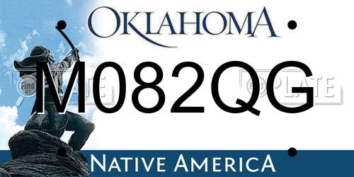 M082QG Oklahoma License Plate