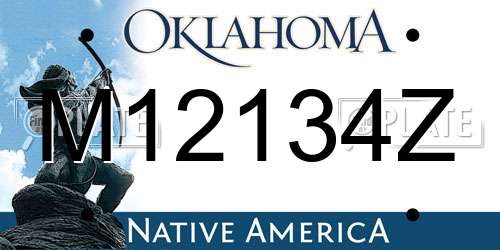 M12134Z Oklahoma License Plate