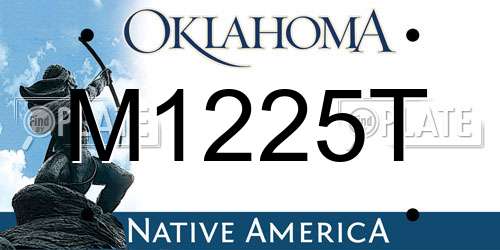 M1225T Oklahoma License Plate