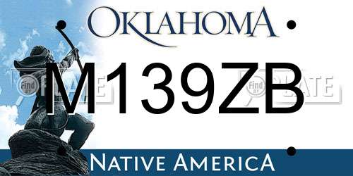 M139ZB Oklahoma License Plate