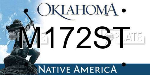 M172ST Oklahoma License Plate