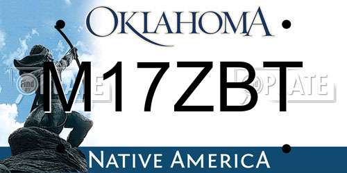 M17ZBT Oklahoma License Plate