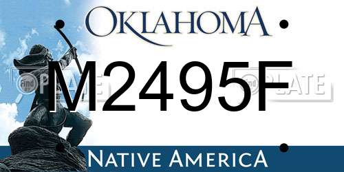 M2495F Oklahoma License Plate