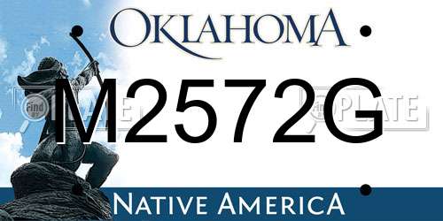 M2572G Oklahoma License Plate