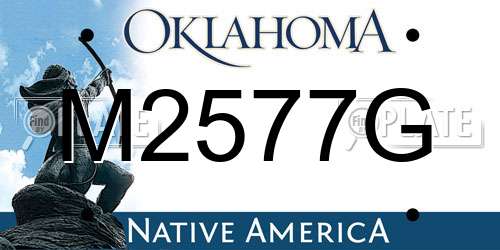 M2577G Oklahoma License Plate