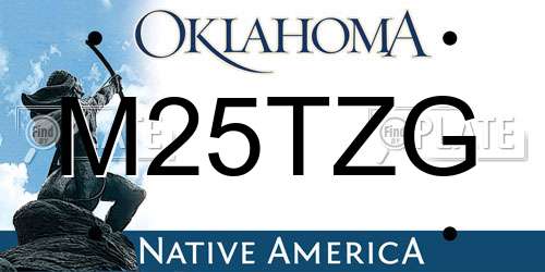 M25TZG Oklahoma License Plate