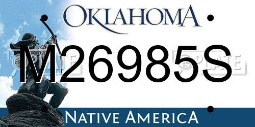 M26985S Oklahoma License Plate