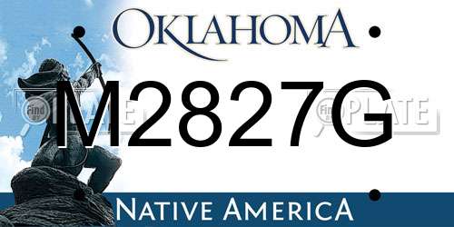 M2827G Oklahoma License Plate