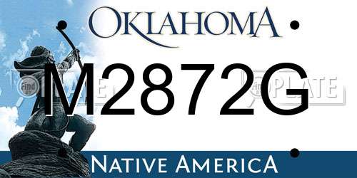 M2872G Oklahoma License Plate