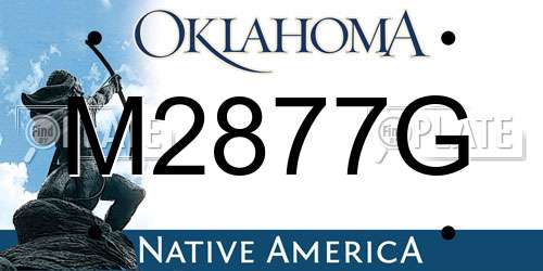 M2877G Oklahoma License Plate