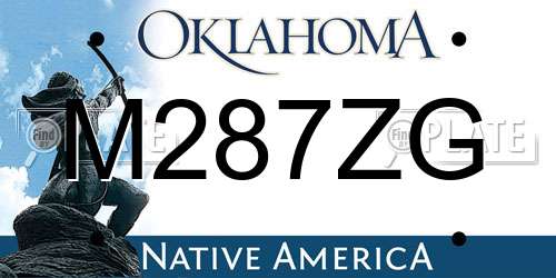 M287ZG Oklahoma License Plate