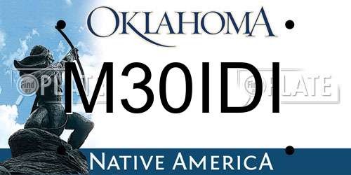 M30IDI Oklahoma License Plate