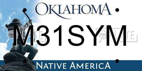 M31SYM Oklahoma License Plate