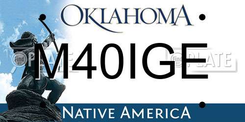 M40IGE Oklahoma License Plate