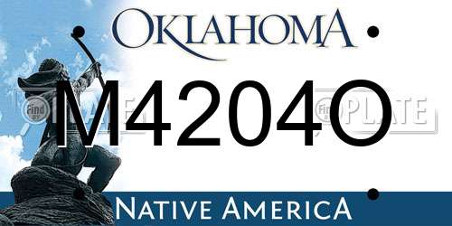 M4204O Oklahoma License Plate