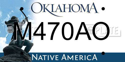 M470AO Oklahoma License Plate