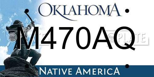 M470AQ Oklahoma License Plate