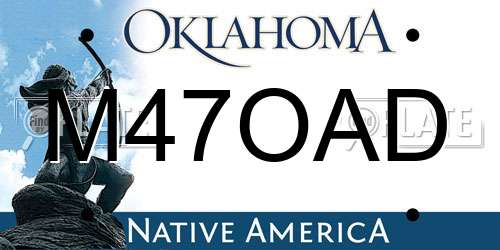 M47OAD Oklahoma License Plate