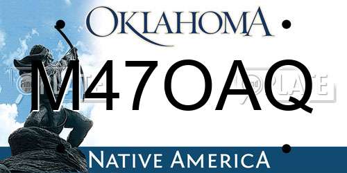 M47OAQ Oklahoma License Plate