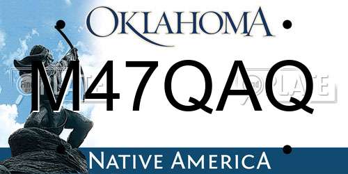 M47QAQ Oklahoma License Plate