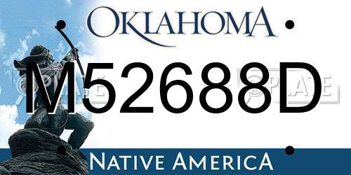 M52688D Oklahoma License Plate